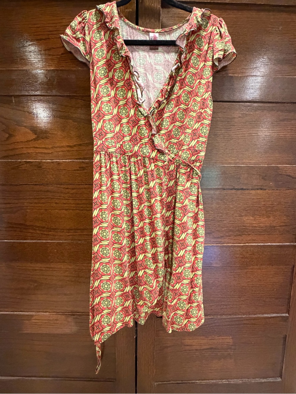 Serendipity Matilda Jane medium mini Wrap Mini Dress Red Green